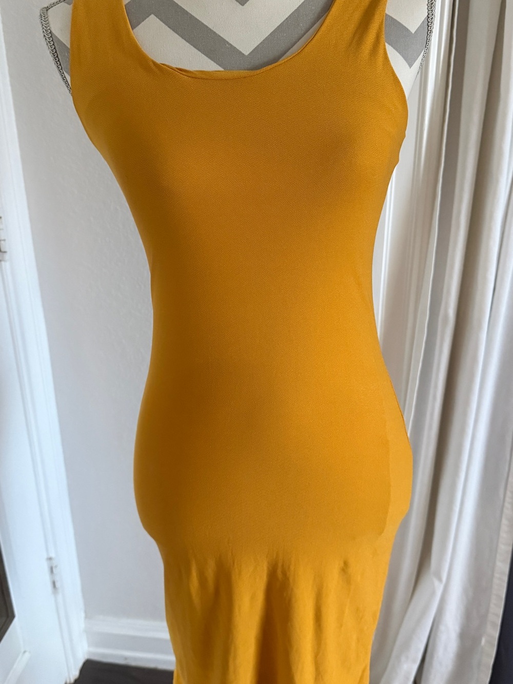 Sleeveless Long Dress in Mustard Yellow